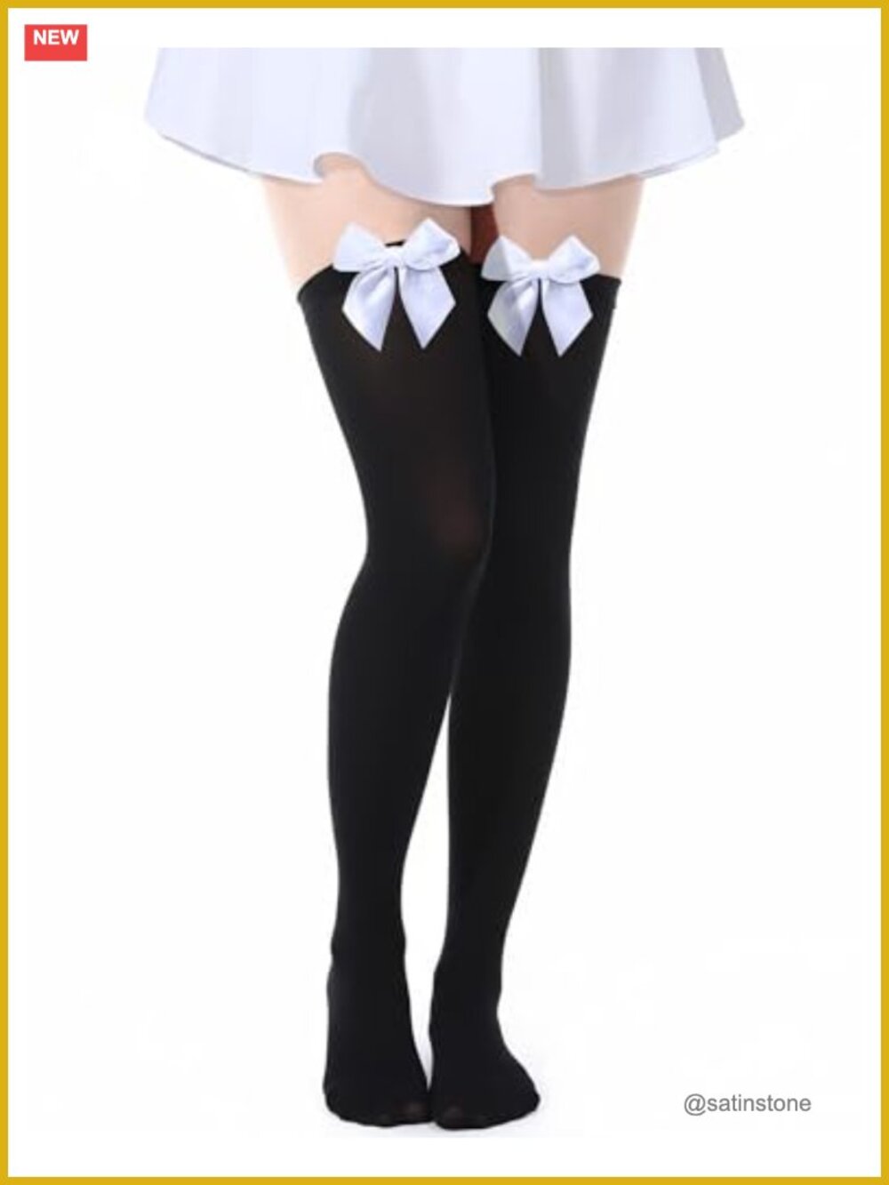 Thigh High Socks with Satin Bow Women's Hosiery Cosplay Stockings